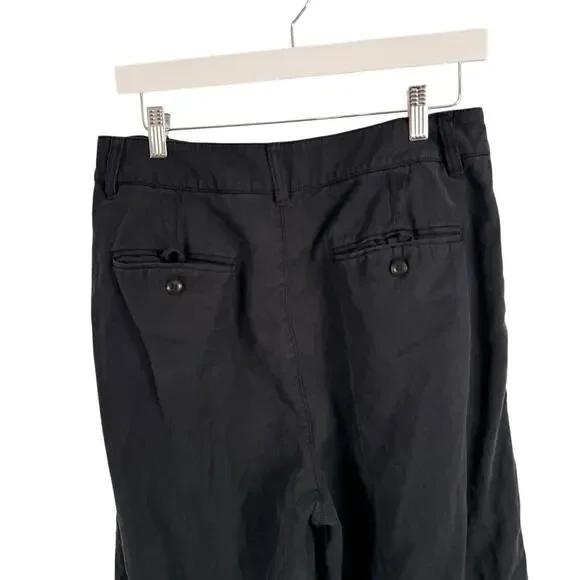 Madewell Harlow Wide Leg Pant Drapey Twill True Black Lyocell Linen Womens 8 - Picture 5 of 8